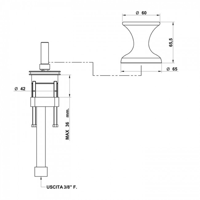 Прогрессивный смеситель на борт ванны Bongio Soffi, цвет: золото