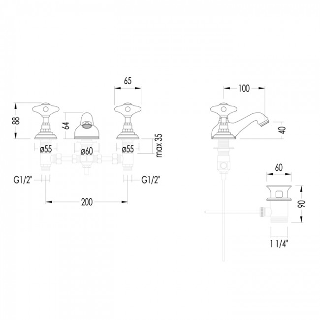Devon&Devon White Rose Смеситель для биде, цвет: золото UTWR712