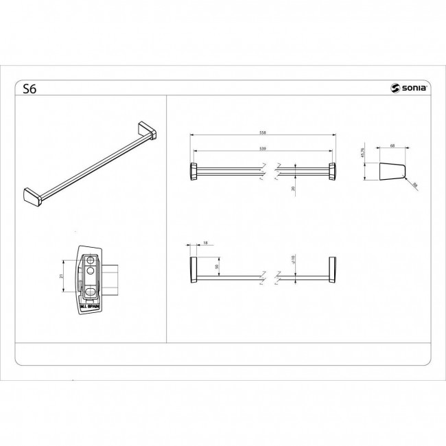 Полотенцедержатель 50 см Sonia S-6 166411 Полотенцедержатель 50 см Sonia S-6 166411