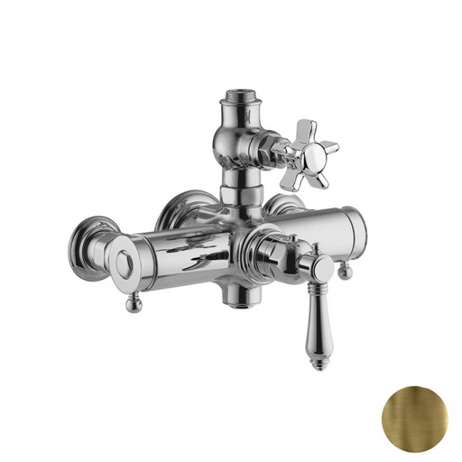 Nicolazzi Termostatico Cмеситель для душа, термостатический, настенный, вывод сверху 3/4, цвет: Bronze Plated