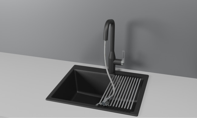 Смеситель для кухни GRANULA с выдвижным изливом и подключением к фильтру (8171, ТУРМАЛИН) Смеситель для кухни GRANULA с выдвижным изливом и подключением к фильтру (8171, ТУРМАЛИН)