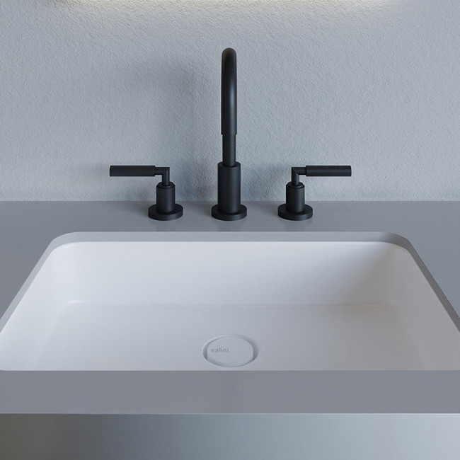 Salini Marea Раковина врезная снизу 55х38х12.6cм, без отв., без перелива, S-Stone, цвет: белый матовый