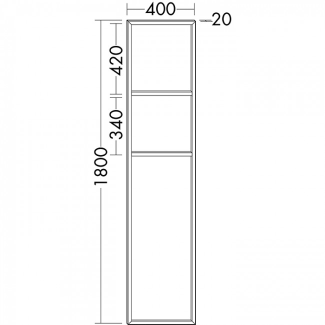 Burgbad Coco Стеллаж для полотенец 40x180 см, цвет: черный