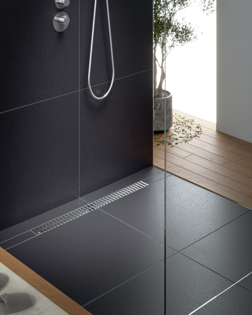 Душевой лоток TIMO Drain System 800 с вставкой "lines", Хром (DS230108/00)