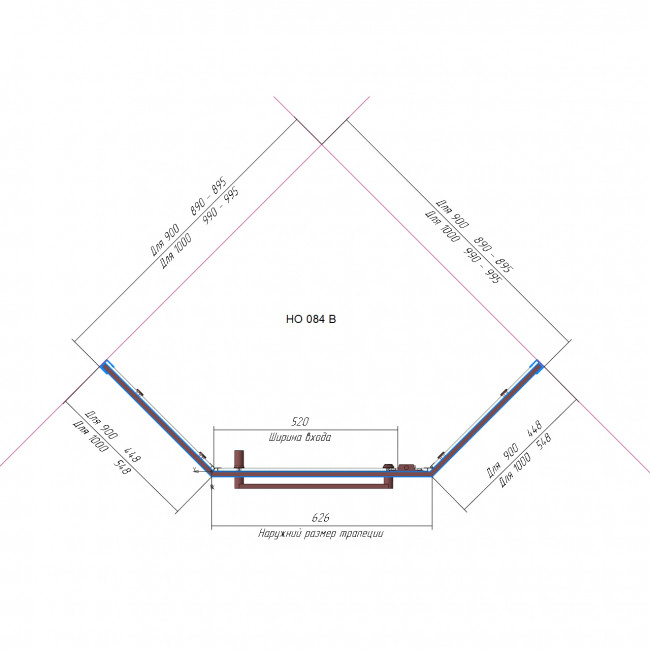 Душевой уголок RGW HO-084W 1000x1000 мм Белый/Матовое-Сатинат