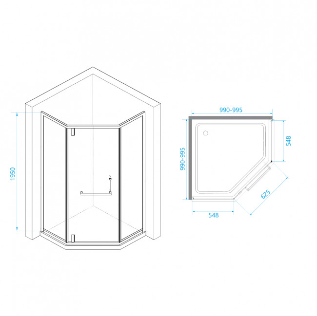 Душевой уголок RGW HO-084W 1000x1000 мм Белый/Матовое-Сатинат
