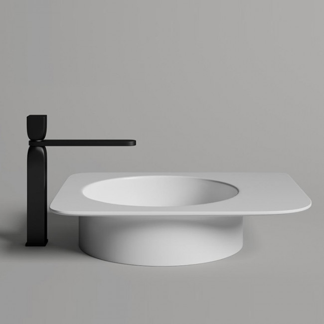 Salini Ninfea  Раковина накладная 54.5х44.7х12cм, без отв., без перелива, S-Stone, цвет: белый матовый