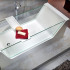 KNIEF Look Ванна отдельностоящая 180х80х60 см, с прозрачными боковыми стенками, со сливом-переливом - белый, цвет ванны: белый