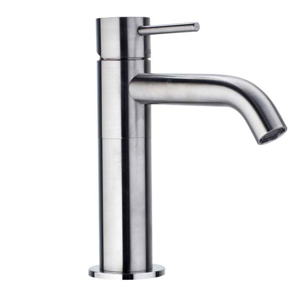 Bossini INZ006.030 Inox Однорычажный Смеситель для раковины на 1 отв., из нержавеющей стали без донного клапана, цвет: глянцевая ста Bossini INZ006.030 Inox Однорычажный Смеситель для раковины на 1 отв., из нержавеющей стали без донного клапана, цвет: глянцевая ста