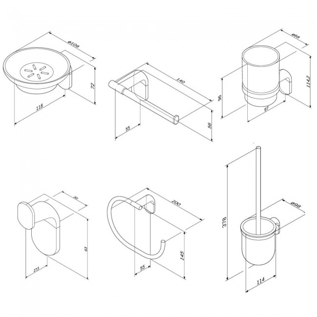 AM.PM AK84D2406W X-Joy набор аксессуаров для зоны красоты и туалета