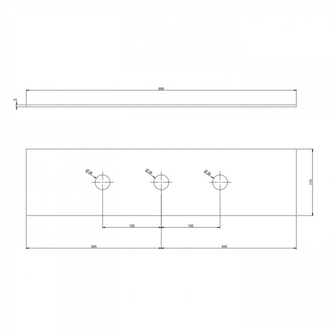 Gessi Rilievo Пластина на 3 отверстия для монтажного бокса цвет: хром