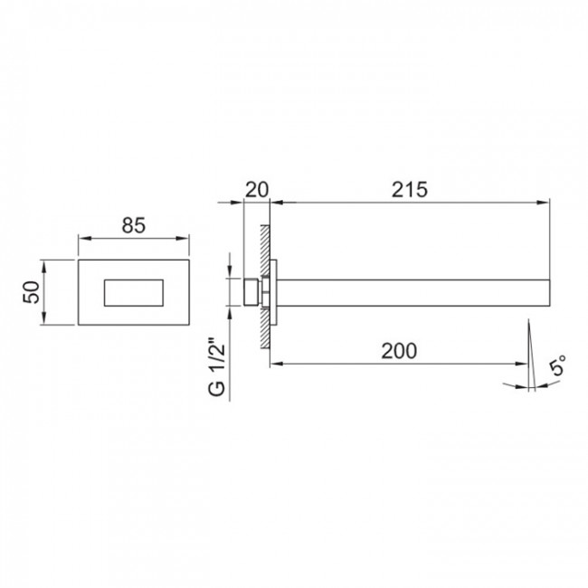 Fantini AR/38 Излив для ванны, настенный, цвет: хром 38 02 3345