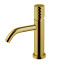 Carlo Frattini Spillo Tech Смеситель для раковины, высота 182 мм., ручка "X", с донным клапаном, цвет: брашированное золото