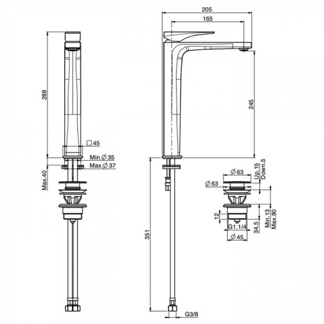 Carlo Frattini Zeta Высокий смеситель для раковины, цвет: хром