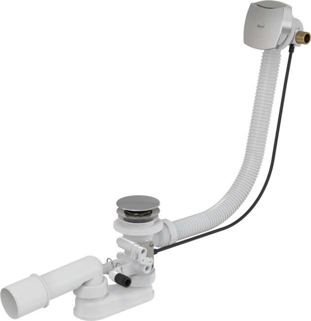 Alcaplast A566-273133 Сифон для гидромассажных ванн с напуском через перелив, металл A566-273133-120